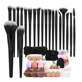 MAANGE 40 Piece Brochas para Maquillaje Kit Completo Profesional con 16 Esponjas 3 Diademas y Huevo Limpiador Set de Herramientas Maquillaje Multifunc