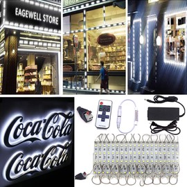 EAGWELL 20 Ft Storefront Light 40 Pieces Cold White 5050 LED Module,2 Set 5050 SMD 120 LED Module Store Front Window Sign Strip Lights