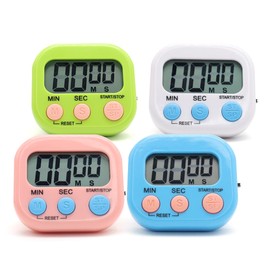 4 Pack Multi-Function Electronic Timer - Kitchen Timer,Magnetic Digital Timers,Big LCD Display, ON/Off Switch,Extensively Use in Cooking,Gym, Meeting, Classroom,Kitchen,Study,Work,Outdoor Activities