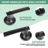 RAZCC Privacy Door Handles, 1 Pack Matte Black Door Lever,