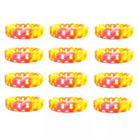 Fablinks Bracelet Party Favors for Girls and Women Tie-Dye Silicone Chain Bracelet 12 pcs
