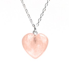 GemInspire Natural Morganite Necklace, Heart Pendant Necklace, Peach Heart Pendant Necklace, Lightweight, Everyday Wear, 925 Silver 16+2 inch Adjustable Chain, Gift for Her