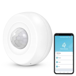 Smart Motion Sensor, WiFi Infrared Motion Detector for Home Security, 360 Degree PIR Motion Detector with App Remote Control, Support for Alexa Voice Command
