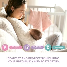 LESKA- Set de maternidad Leska | Loción para el vientre, crema protectora contra las estrías, gel tonificante para todo el cuerpo | Todo sobre materni
