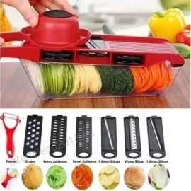 Total Supplier Rayador Rebanador 6 En 1 Mandolina Frutas Verduras