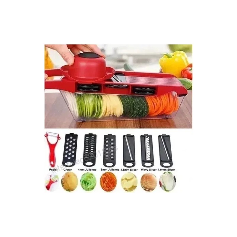 Total Supplier Rayador Rebanador 6 En 1 Mandolina Frutas Verduras