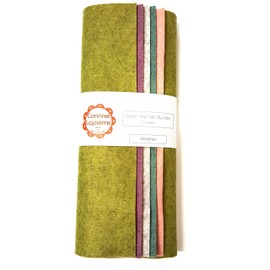 Corinne Lapierre Wool Mix Felt 9" Squares-Bundle of 5 Assorted Shades, Heather, 9-Inch