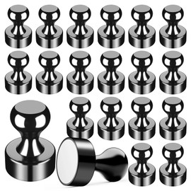20Pcs Black Refrigerator Magnets, Fridge Magnets Adults, Strong Magnets for Whiteboard, Magnets Fridge, Small Magnets for Kitchen, Office, Classroom and Map Magnets Decor