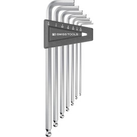 PB SWISS TOOLS Allen Wrench Set PB 212Z.LH CN | 100% Swiss Made | 7-Piece Long Hex Key Set with Ball Point Sized 3/32, 1/8, 5/32, 3/16, 7/32, 1/4, 5/16