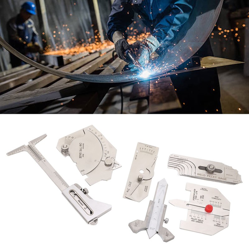 6Pcs Weld Gauge Set Depth Gauges Welding Inspection Test Angle