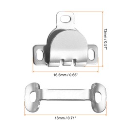 HARFINGTON 12set Hooks and Eyes Closure Set 16.5mm Metal Hook and Eye Sewing Clasp Snaps Fasteners for Clothing Bra Trousers Pants DIY Craft, Silver Tone