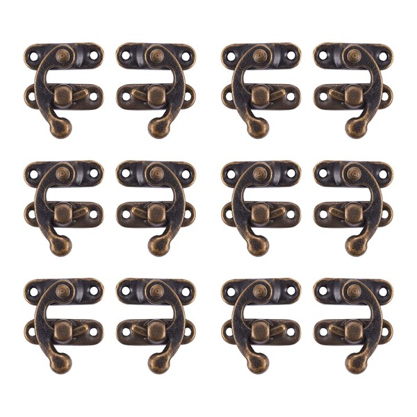 INCREWAY 30 Pack Antique Latch Buckle Hook Hasp with 120pcs