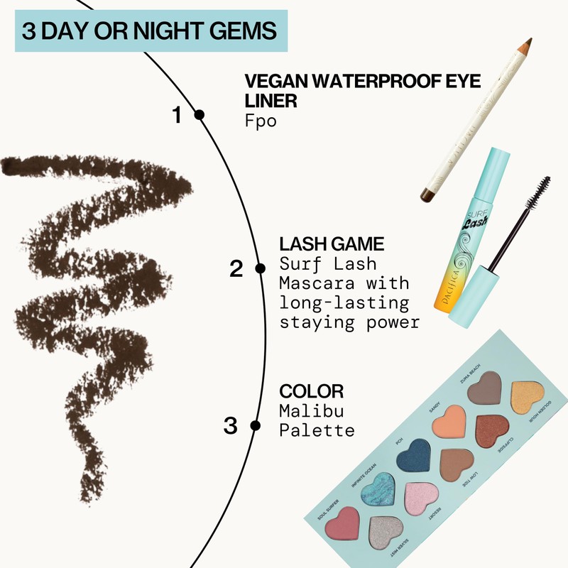 Pacifica Waterproof Eyeliner Pencil – Fringe Brown Liner Longwear, Smudge-Proof,