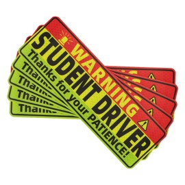 Parliky 5pcs Driver Magnetic Reflective Decals High Visibility Car Bumper Stickers for Novice Drivers Easy to Install Unique DIY Designs for Safety Warning Vehicles