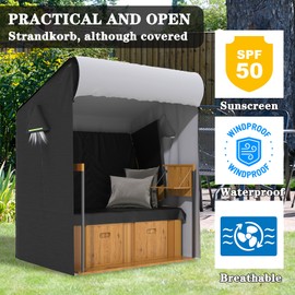 MOZMY 420D Beach Chair Protective Cover, 120 x 90 x 155/140 cm Cover for Beach Chairs, Beach Chair, Protective Cover, Winterproof, Waterproof, Tear-Resistant, UV Resistant Oxford Cloth Cover, Beach