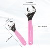 WORKPRO 6-Inch & 10-Inch 2-piece Pink Adjustable Wrench Set Metric