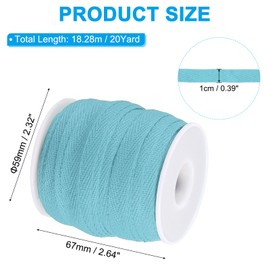 PATIKIL 10mm x 66feet Flat Drawstring Cord Drawstring Replacement Soft Drawstring Cotton Draw Cord Sweatpants Sports Sweatshirts Hoodie Draw Cord Replacement, Sky Blue