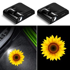 Car Door Lights Projector, Sunflower Car Door Projector Lights Universal Welcome Courtesy Ghost Shadow Lamp Fit for All Car Models Sunflower Car Accessories
