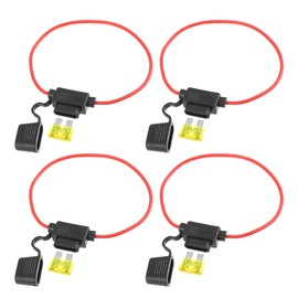 A ABSOPRO 4 Set DC 12V 18AWG ATC Inline Fuse Holder with 20A Standard Fuse