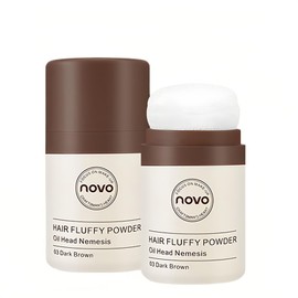 Gevlonecirly ポンポン ボリュームアップ 頭皮ファンデーション パウダー マエガミリセットパウダー 前髪用お直しパウダー スティックタイプ 皮脂吸着 テカリ防止 前髪清掃 8.5g ふんわりパウダー (02-ブラウン)