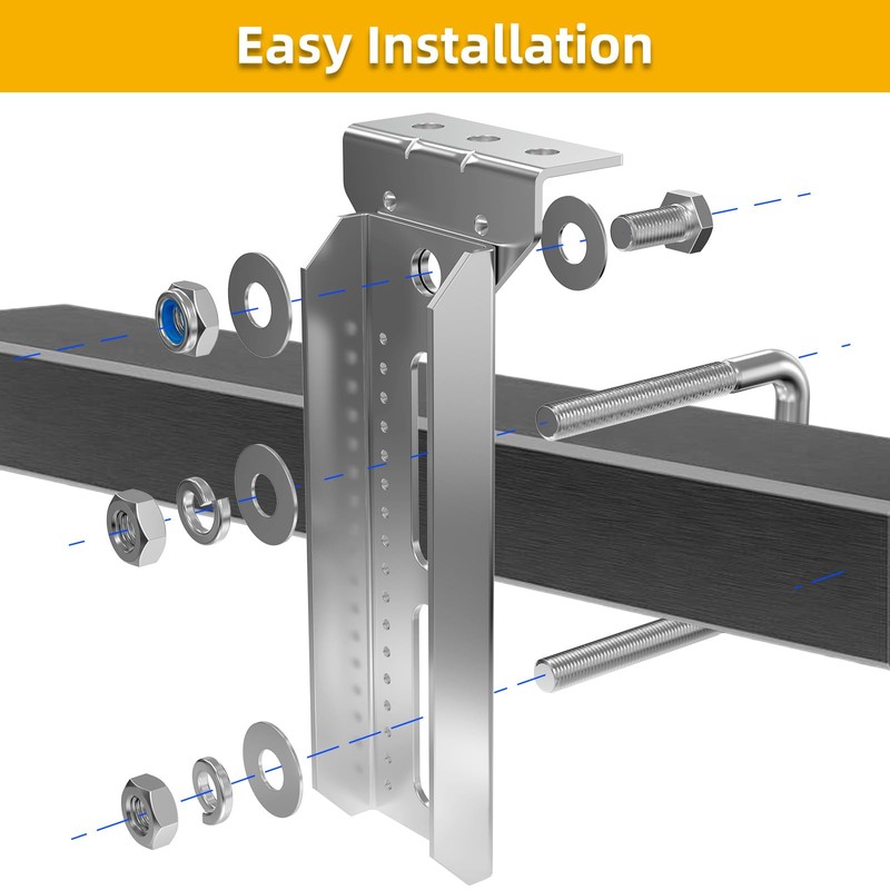 4 Pcs 8 inch Galvanized Swivel Top Bunk Bracket Kit
