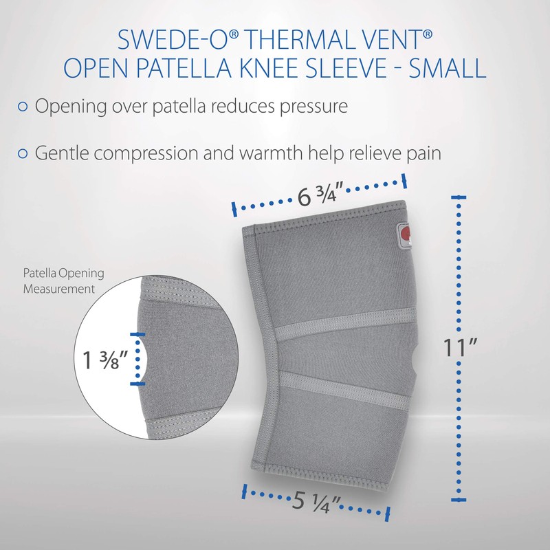 Swede-O Thermal Vent Open Patella Knee Sleeve - Small