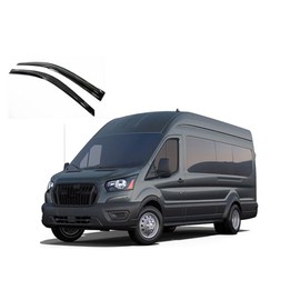 Black Horse Off Road [BHOR Tape On Rain Guards/Wind Deflectors Compatible with 2015-2025 Ford Transit-150|2015-2025 Ford Transit-250|2015-2025 Ford Transit-350 HD Smoke 2 PCs - 140676