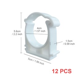 HLIWS 12PCS Inner Diameter 40mm,Plastic Water Pipe Fixed Clips,Tubing Clips,Universal Single Pipe Clip,Snap Single Hinged Pipe Clamp(White)