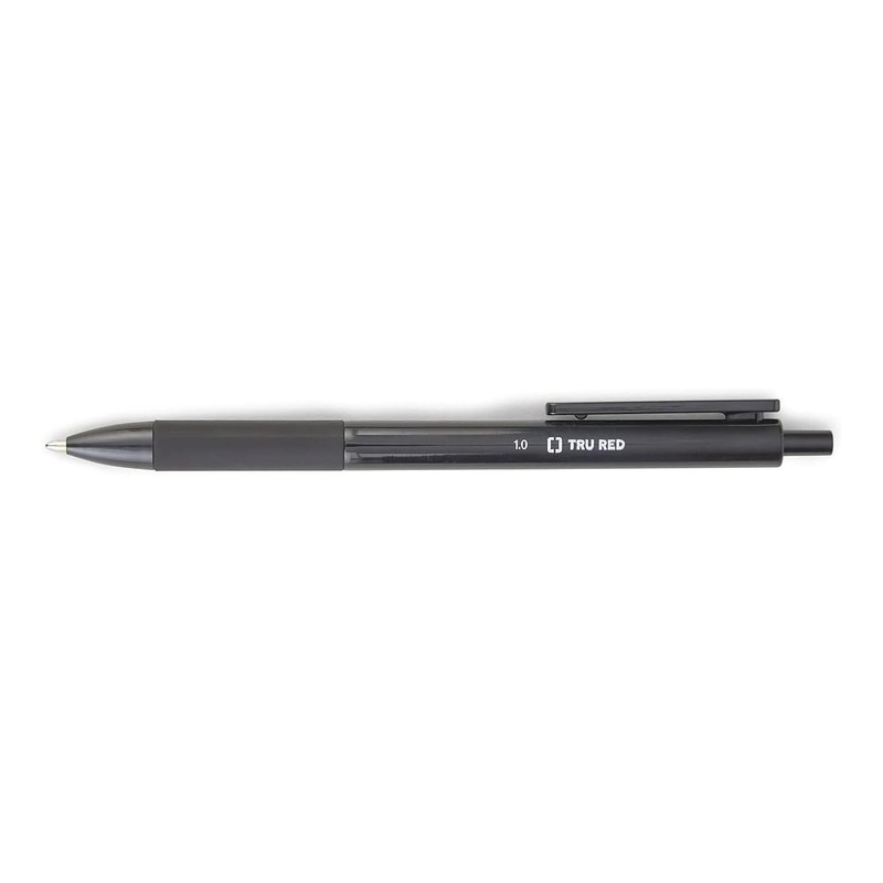 TRU RED TR59161 Ballpoint Gripped Retractable Pen, Medium Point, 1.0mm,