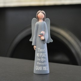 Blossom Bucket Angel Figurine No Place Like Home Grandma's Guardian Angel Sentimental Gift 11577