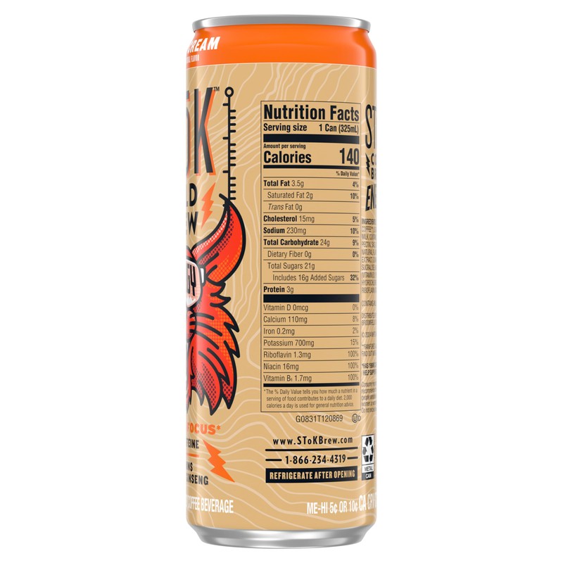 SToK Cold Brew Energy Caramel Cream, Energy Coffee Beverage with