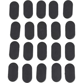 20-Pcs Black Oval Furniture Leg Caps - Durable Non-Slip Chair/Table End Caps 40mm x 20mm, Floor Protectors for Hardwood Tile and Carpet