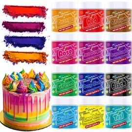 IMakArt Food Coloring Powder - 12 Vibrant Colors Powered Food Coloring, Food Grade High Concentrated Food Dye for Baking, Cake Decorating, Icing, Cookies, Candy, Slime, 5g/bottle