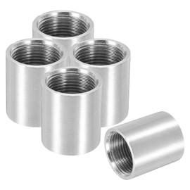 PATIKIL 3/4" NPT Female Weld Coupling, 5 Pack 304 Stainless Steel Threaded Half Coupling Weld On Bung Fittings Connector for Pipe Fuel Tank