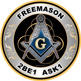 ProSticker 093V (One) Masonic Series Freemason, 2B1 ASK1 Compass Decal Sticker (4")