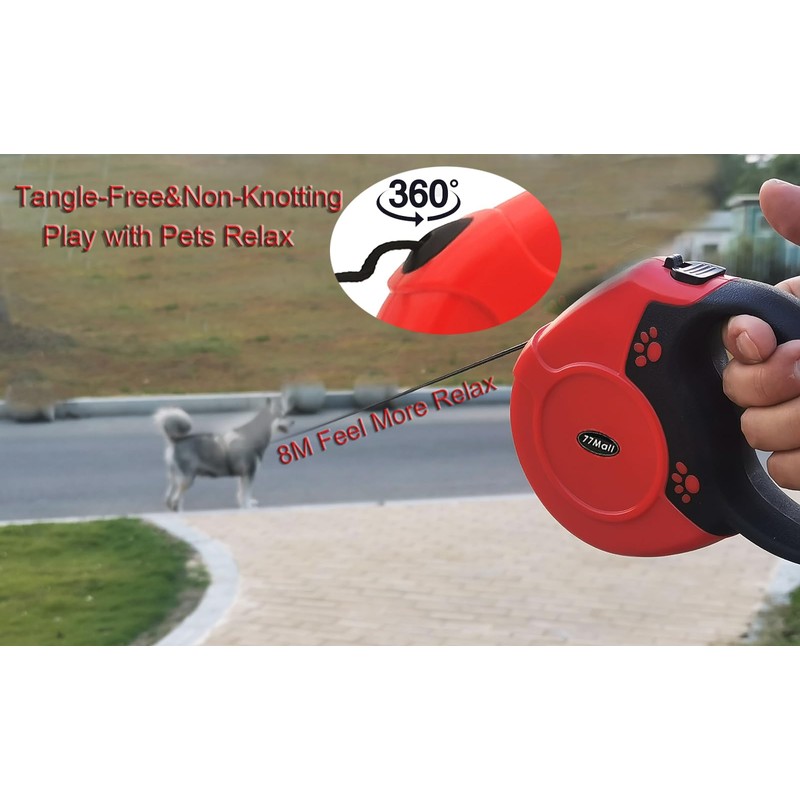 Retractable Dog Leads 26ft Pet Adjustable Leash for Small Medium