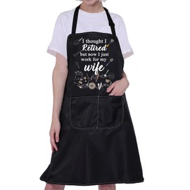ENSIANTH Retirement Apron for Men Retirement Gifts Retired Kitchen Apron I Thought I Retired But Now I Just Work for My Wife Apron (retired apron)