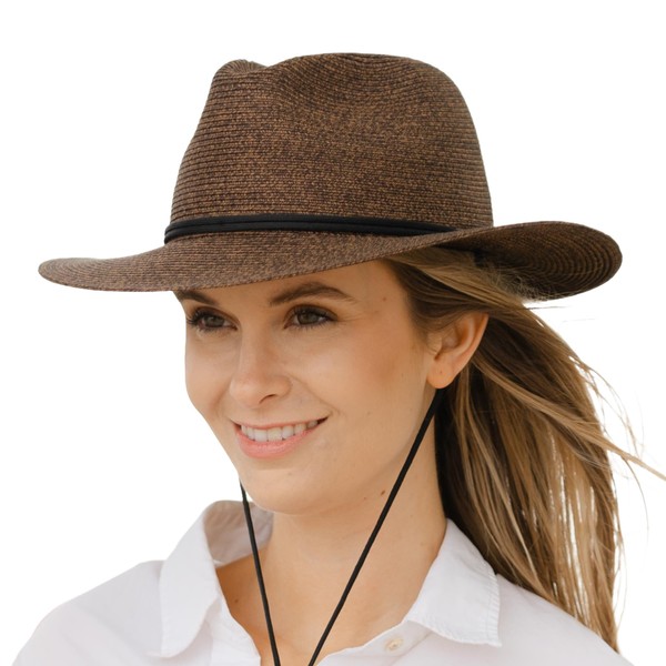 Bigalli Odyssey Poly Braid Straw Fedora Hat for Men/Women Summer