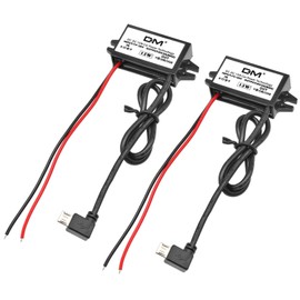 2 PCS DC Converter Voltage,Aideepen 12v to 5v 3A 15W Converter DC-D C Buck Module Micro USB Car Power Converter Adapter(Micro USB)