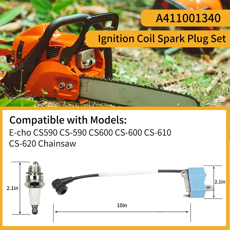 seacses Upgraded CS-590 Ignition Coil Spark Plug Set Compatible with