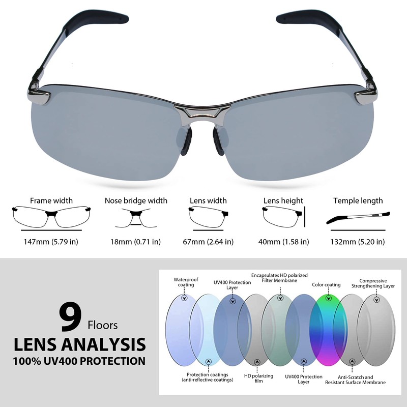 AAWAAP Polarized Sports Sunglasses for Men Golf Driving Fishing Sunglasses