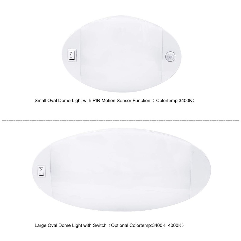 Facon 12V LED RV Dome Light, Length: 9-1/4'', DDS01-608-CW, Large