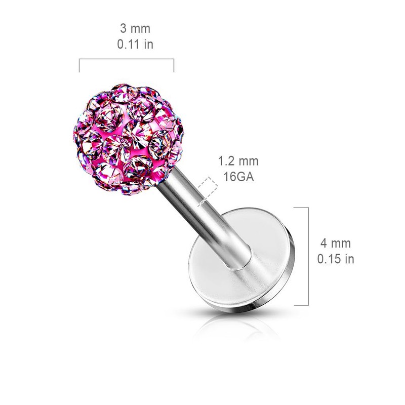 Gekko Body Jewellery Surgical Steel 16 Gauge (1.2mm) Labret Monroe