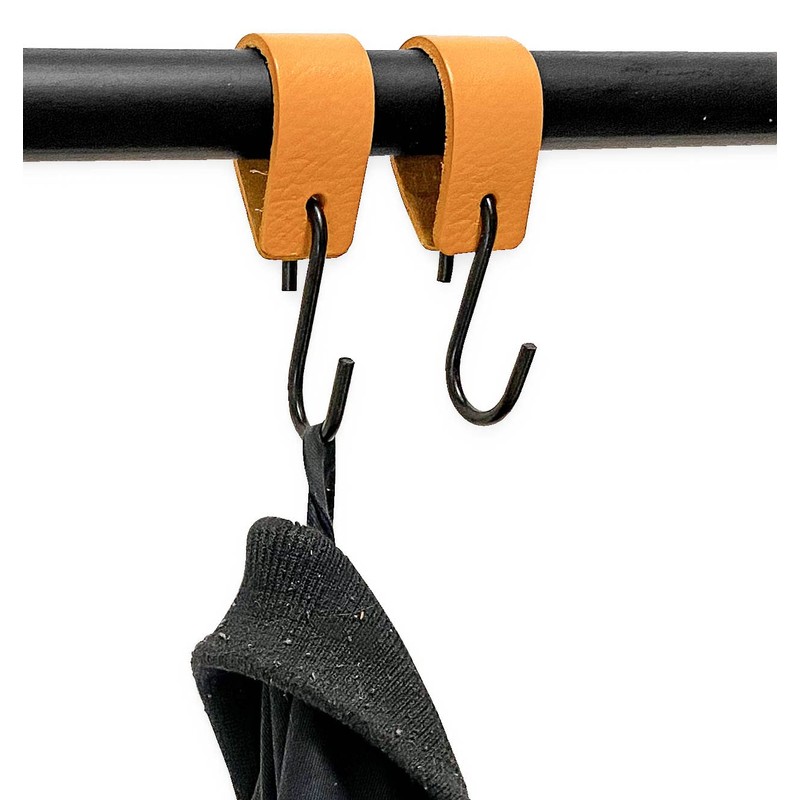 Brute Strength - Leather S Hooks for Hanging - Ochre