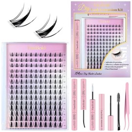FANBOLD 154 Pcs Pestañas Postizas Kit Completo Anime,Manga Lashes Con Unión Y Sellado,Extensiones de Pestañas De Sujeción Fuerte,Pestañas Anime...    