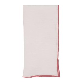 Occasion Gallery Red Stonewashed Stitch Border Woven Fine Dining Cloth Napkins, 100% Linen, 20" Square, 4 Pieces.