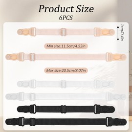 Prasacco 3 Pairs Bra Straps Clip, Bra Strap Holder, Elastic Bra Strap Holder for Slipping, Women's Non-Slip Adjustable Bra Straps, Back Bra Shoulder Straps Clip for Running, Climbing, Training, Black