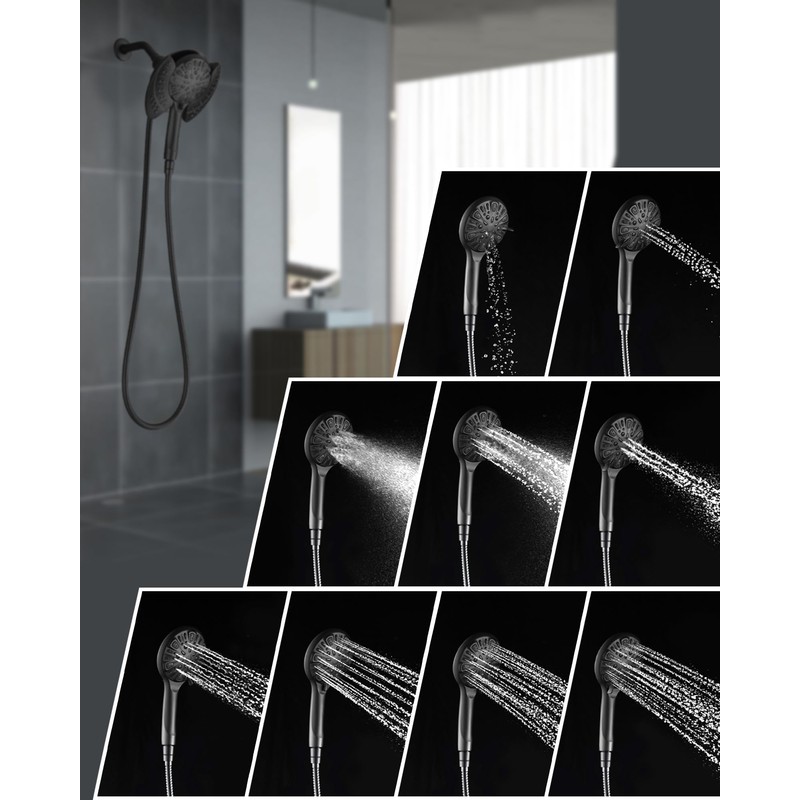INAVAMZ 2-in-1 Shower Head with Handheld Combo: 2.5GPM Rainfall &