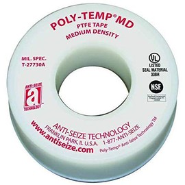 Anti-Seize Poly-Temp 16035 PTFE Medium Density Thread Seal Tape, -400 to 550 Degree F Performance Temperature, 520" Length x 1/2" Width
