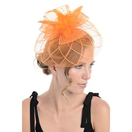 Zac's Alter Ego Lace & Net Fascinator with Feathers on Clip or Aliceband